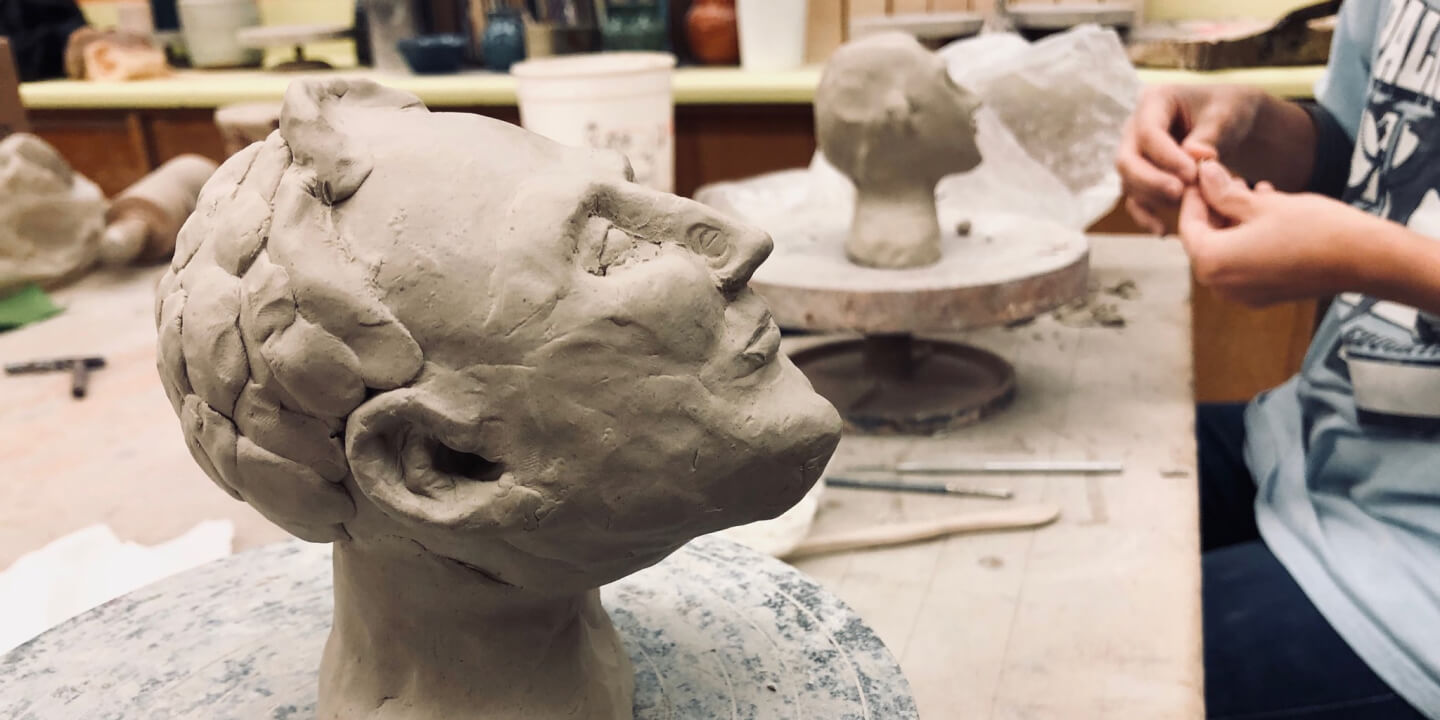 Head model made in pottery class